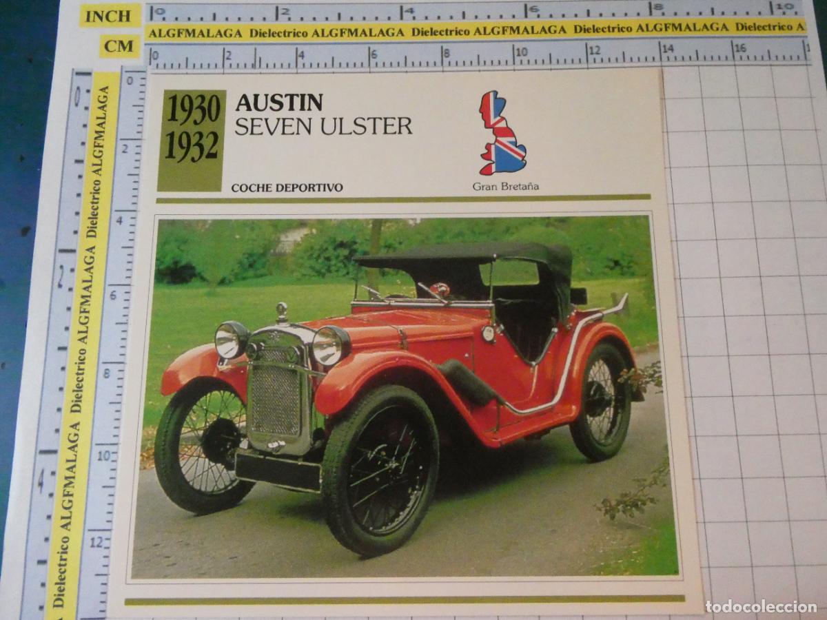 Coches y motocicletas: TARJETA FICHA T&Eacute;CNICA COCHES COLECCI&Oacute;N PLANETA AGOSTINI REINO UNIDO 1930 AUSTIN SEVEN ULSTER 1264