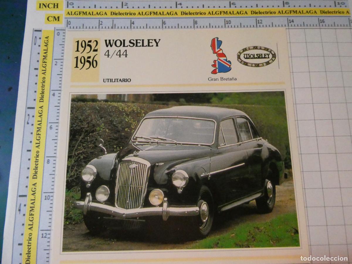 Coches y motocicletas: TARJETA FICHA T&Eacute;CNICA COCHES COLECCI&Oacute;N PLANETA AGOSTINI REINO UNIDO 1952 WOLSELEY 4/44 1266