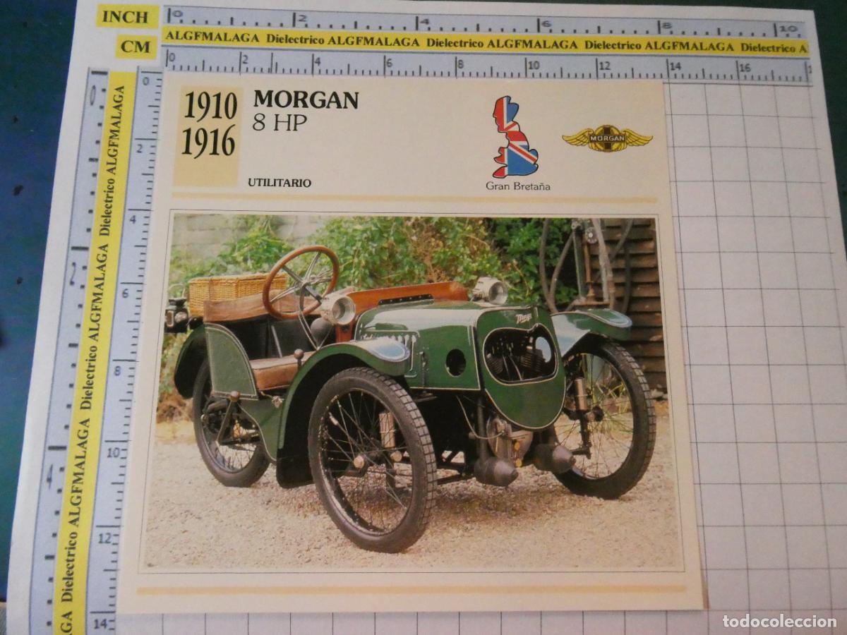 Coches y motocicletas: TARJETA FICHA T&Eacute;CNICA COCHES COLECCI&Oacute;N PLANETA AGOSTINI REINO UNIDO 1910 MORGAN 8 HP 1269