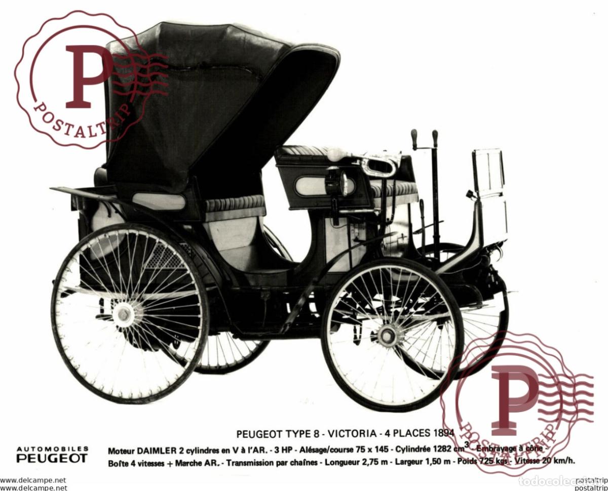 Coches y motocicletas: PEUGEOT TYPE 8 VICTORIA 4 PLACES 1894 AUTOMOBILE 24*18CM USA MOTOR CARS COCHES PEUGEOT Bryan Goodma