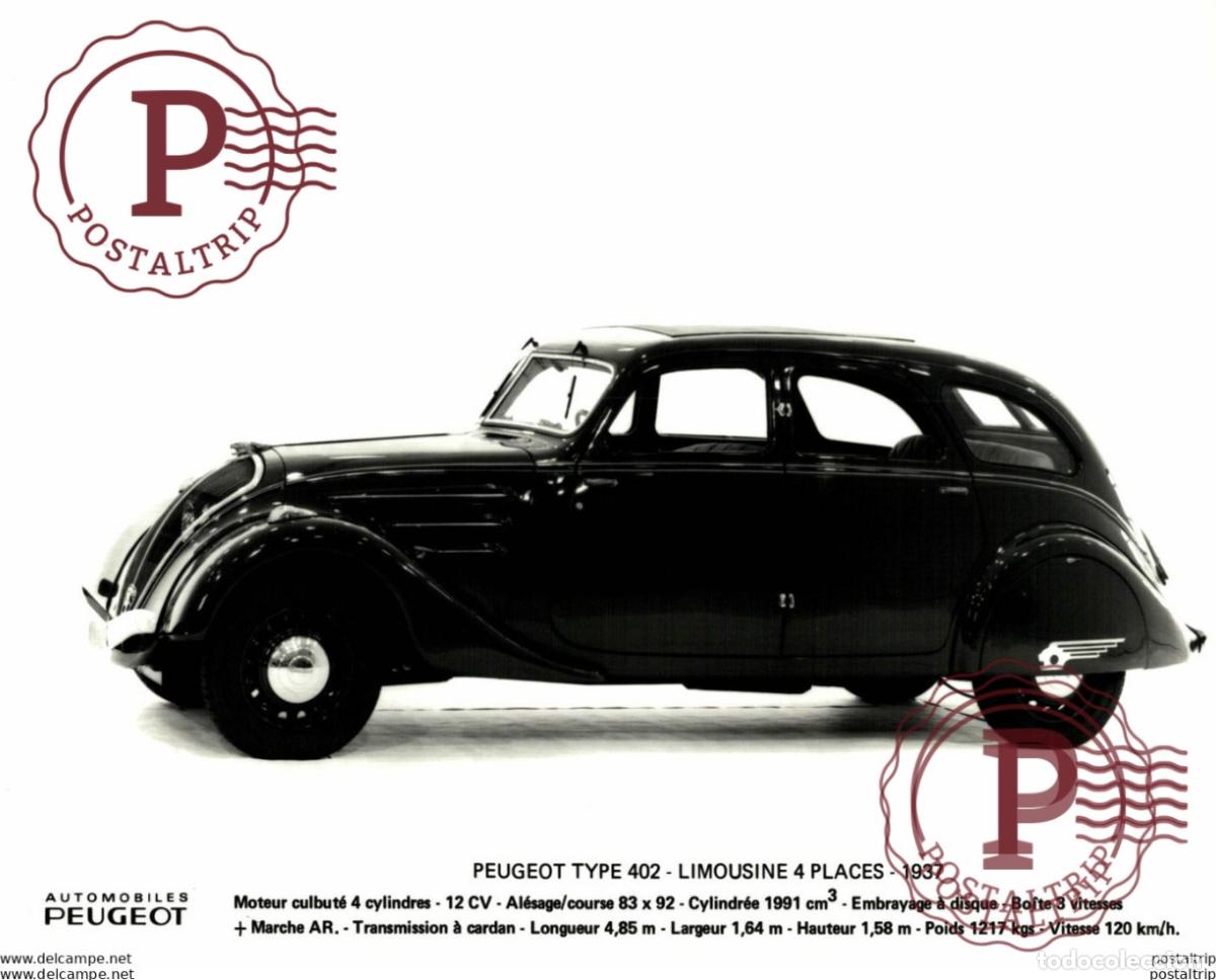 Coches y motocicletas: PEUGEOT 937 TYPE 402 LIMOUSINE 4 PLACES AUTOMOBILE 24*18CM USA MOTOR CARS COCHES PEUGEOT Bryan Goodm