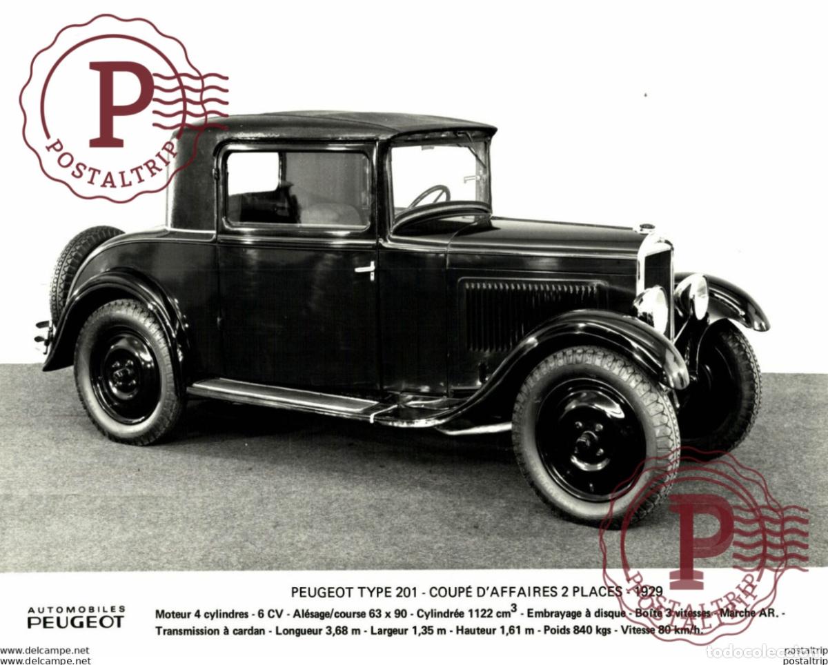 Coches y motocicletas: PEUGEOT TYPE 201 COUP&Eacute; DAFFAIRES 2 PLACES 1929 24*18CM USA MOTOR CARS COCHES PEUGEOT Bryan Goodman