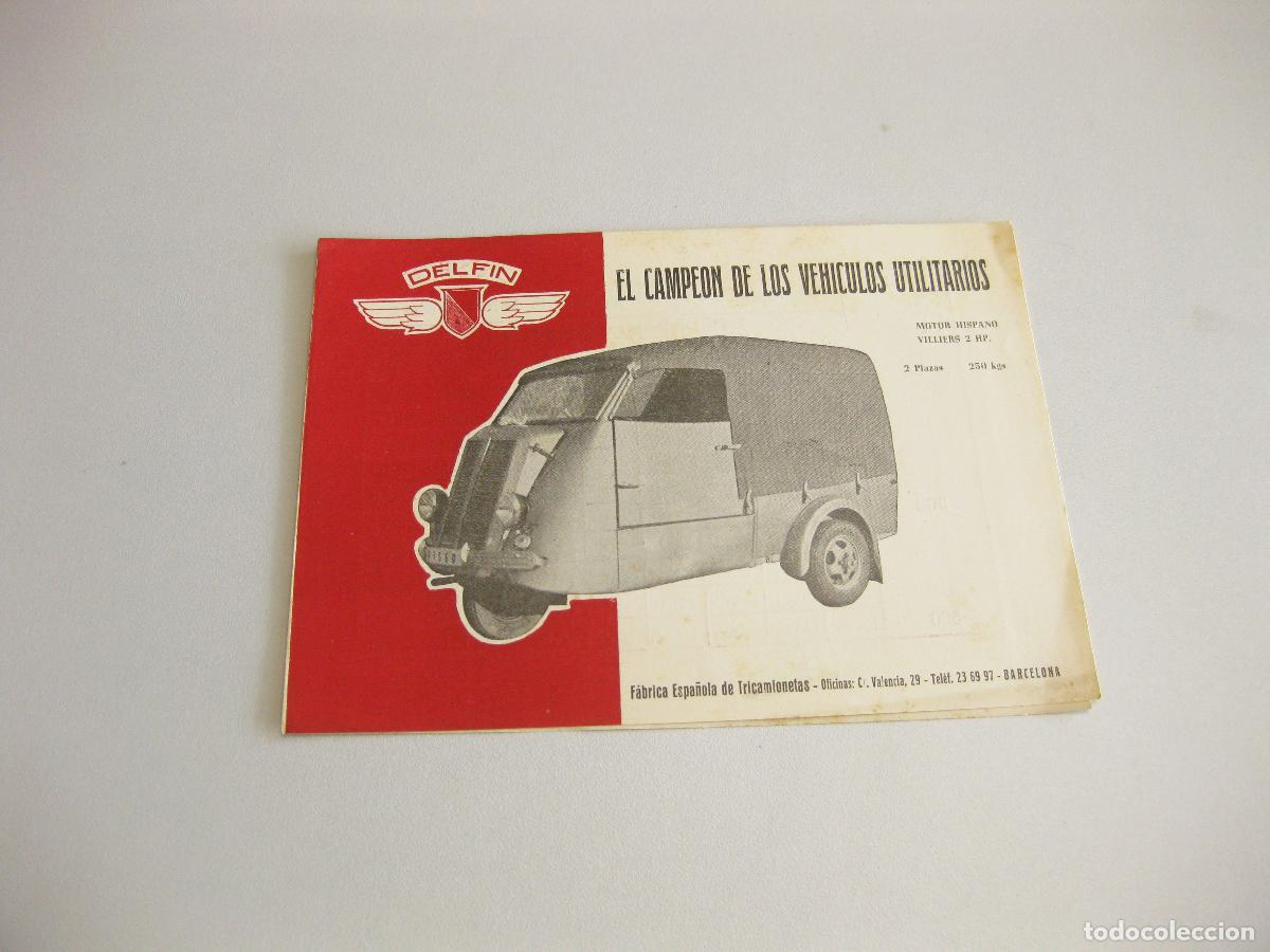 Coches y motocicletas: FOLLETO CATALOGO PUBLICITARIO DE LA MARCA DELFIN DE MOTOCICLETAS Y MOTOCARROS CON CARACTERISTICAS