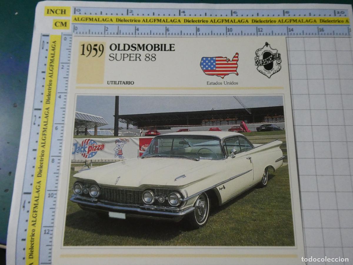 Coches y motocicletas: TARJETA FICHA T&Eacute;CNICA COCHES COLECCI&Oacute;N PLANETA AGOSTINI ESTADOS UNIDOS 1959 OLDSMOBILE SUPER 88 1275