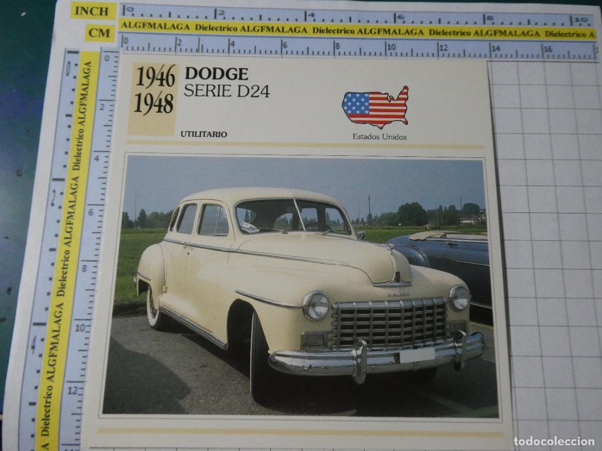 Coches y motocicletas: TARJETA FICHA T&Eacute;CNICA COCHES COLECCI&Oacute;N PLANETA AGOSTINI ESTADOS UNIDOS 1946 DODGE SERIE D24 1276