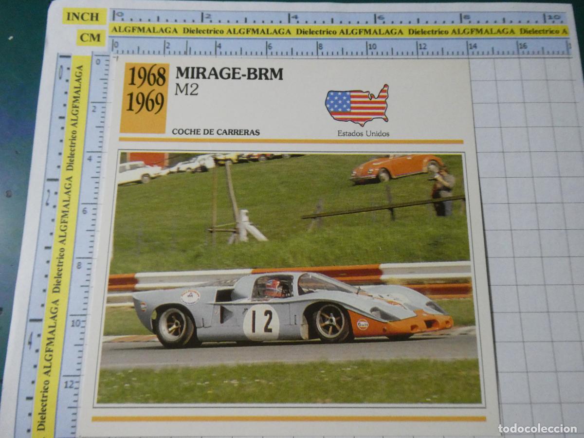 Coches y motocicletas: TARJETA FICHA T&Eacute;CNICA COCHES COLECCI&Oacute;N PLANETA AGOSTINI ESTADOS UNIDOS 1968 MIRAGE BRM M2 1278