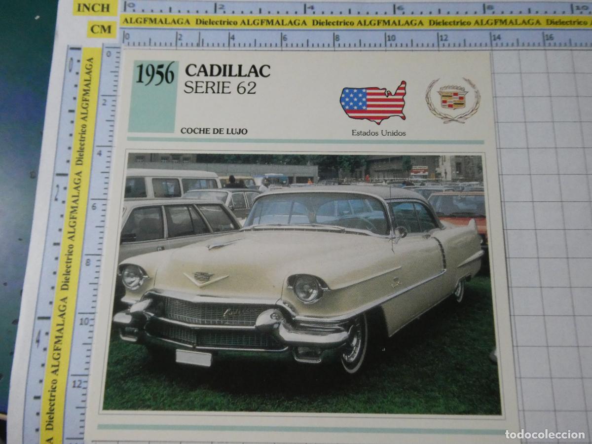 Coches y motocicletas: TARJETA FICHA T&Eacute;CNICA COCHES COLECCI&Oacute;N PLANETA AGOSTINI ESTADOS UNIDOS 1956 CADILLAC SERIE 62 1285