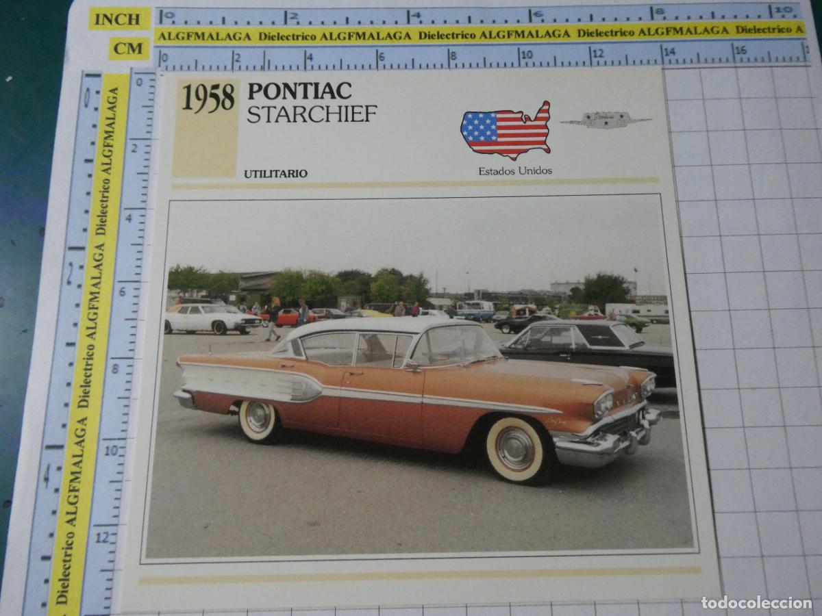 Coches y motocicletas: TARJETA FICHA T&Eacute;CNICA COCHES COLECCI&Oacute;N PLANETA AGOSTINI ESTADOS UNIDOS 1958 PONTIAC STARCHIEF 1288