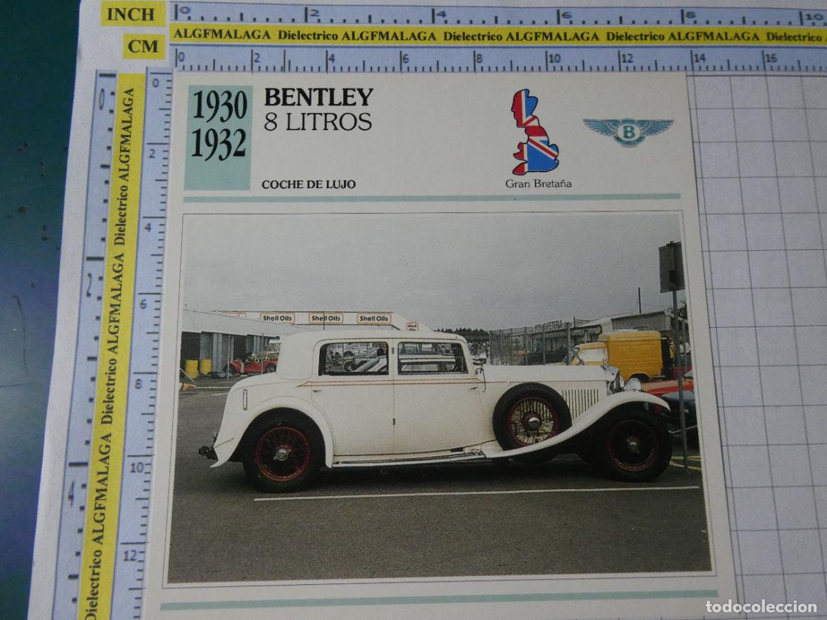 Coches y motocicletas: TARJETA FICHA T&Eacute;CNICA COCHES COLECCI&Oacute;N PLANETA AGOSTINI REINO UNIDO. 1930 BENTLEY 8 LITROS 1302