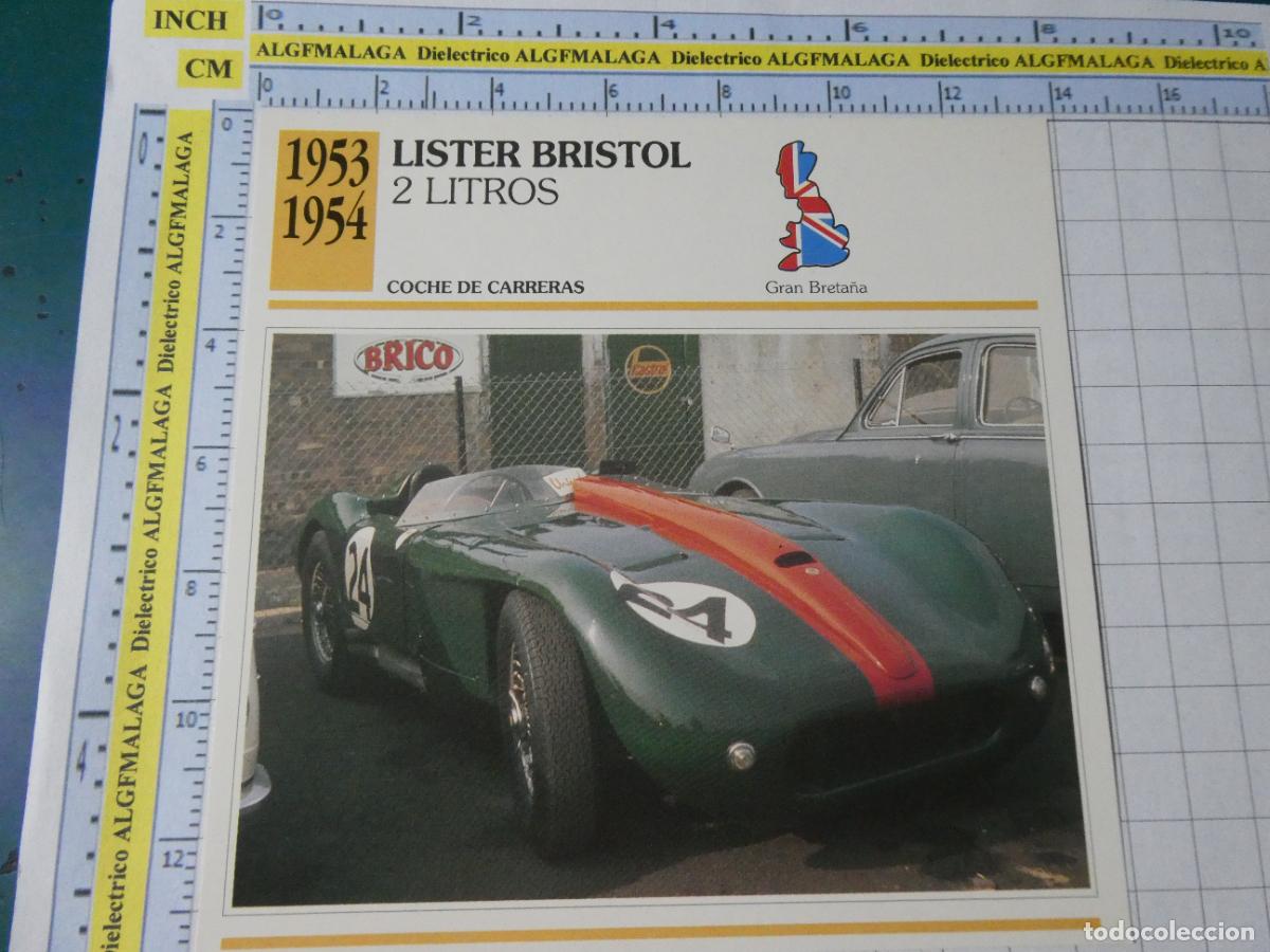Coches y motocicletas: TARJETA FICHA T&Eacute;CNICA COCHES COLECCI&Oacute;N PLANETA AGOSTINI REINO UNIDO. 1953 LISTER BRISTOL 2 LITR 1307