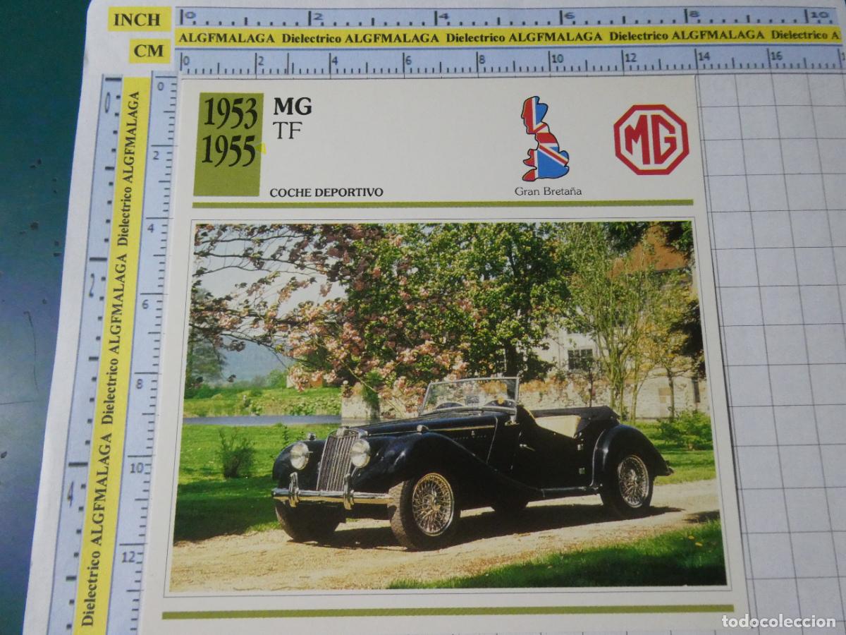 Coches y motocicletas: TARJETA FICHA T&Eacute;CNICA COCHES COLECCI&Oacute;N PLANETA AGOSTINI REINO UNIDO. 1953 MG TF 1310