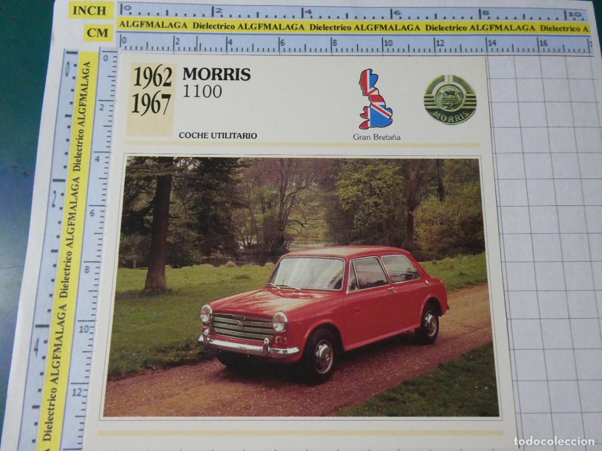 Coches y motocicletas: TARJETA FICHA T&Eacute;CNICA COCHES COLECCI&Oacute;N PLANETA AGOSTINI REINO UNIDO. 1962 MORRIS 1100 1312