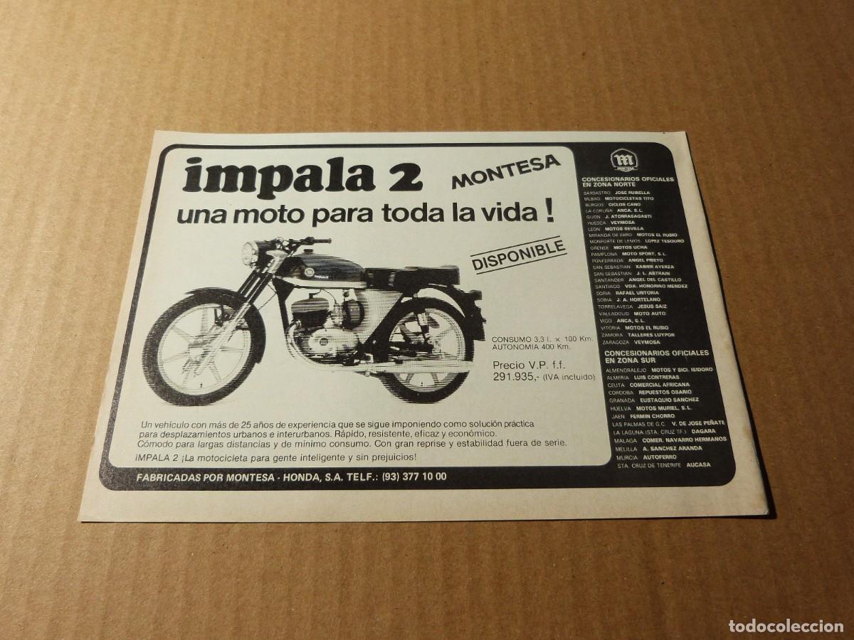 Carros e motociclos: Anuncio Montesa Impala 2 una moto para toda la vida - Publicidad de los a&ntilde;os 80