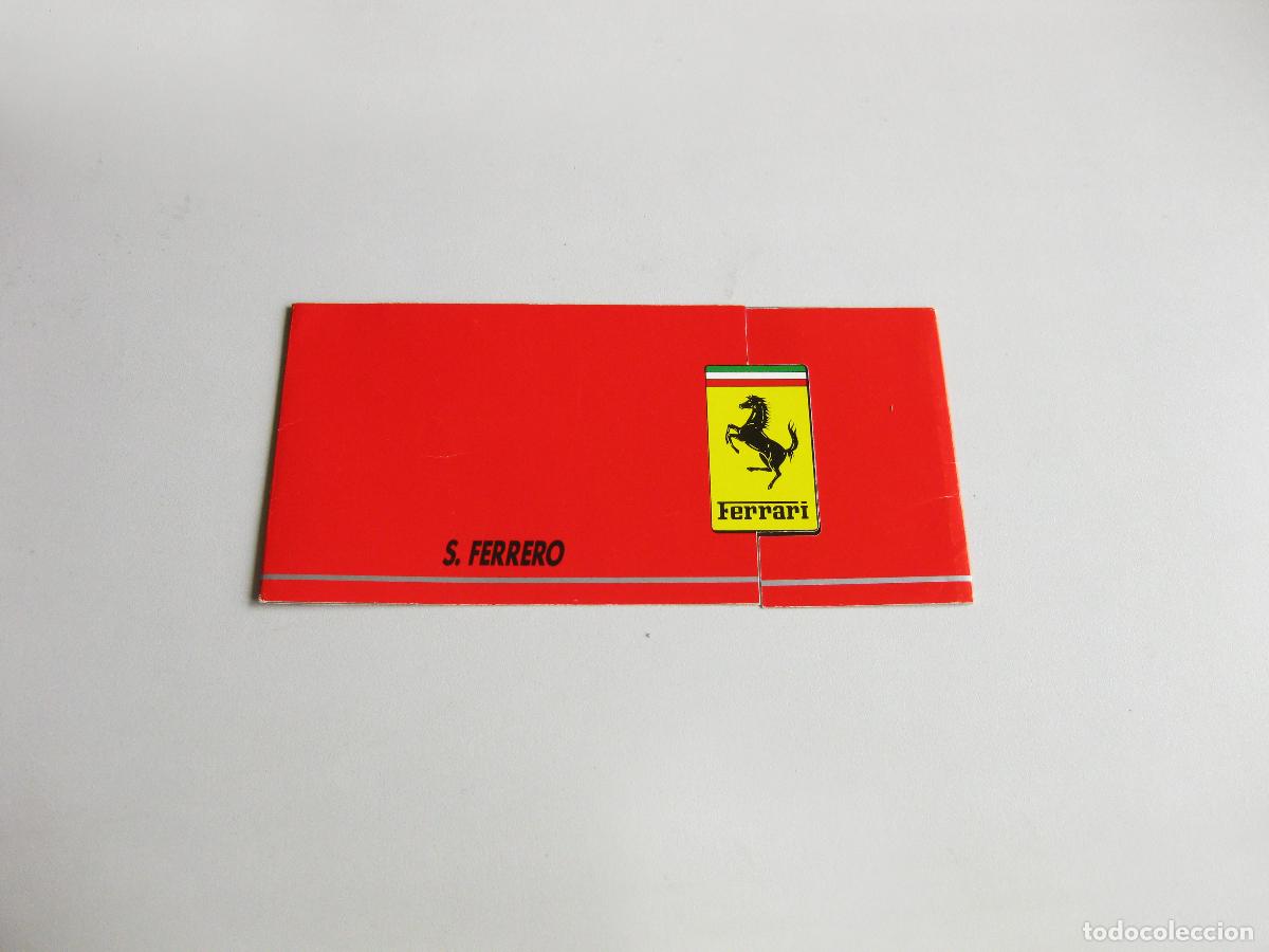 Coches y motocicletas: DESPLEGABLE PUBLICITARIO DE SANCHEZ FERRERO Y EL FERRARI TESTAROSSA.