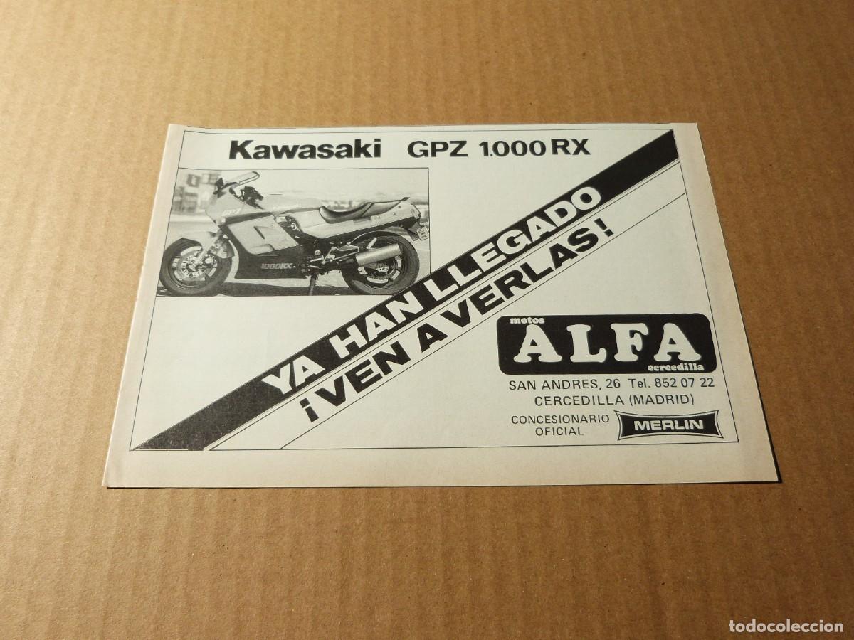 Automobili e Motociclette: Anuncio Kawasaki GPZ 1000 RX - Publicidad de los a&ntilde;os 80