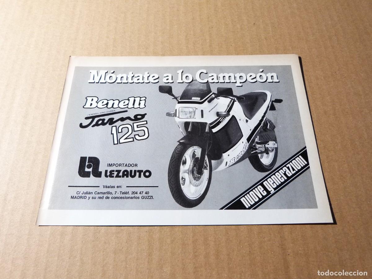 Coches y motocicletas: Anuncio Benelli Jarno 125 montate a lo campeon - Publicidad de los a&ntilde;os 80