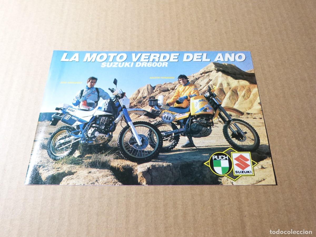 Coches y motocicletas: Anuncio Suzuki DR 600 R moto verde del a&ntilde;o - Publicidad de los a&ntilde;os 80