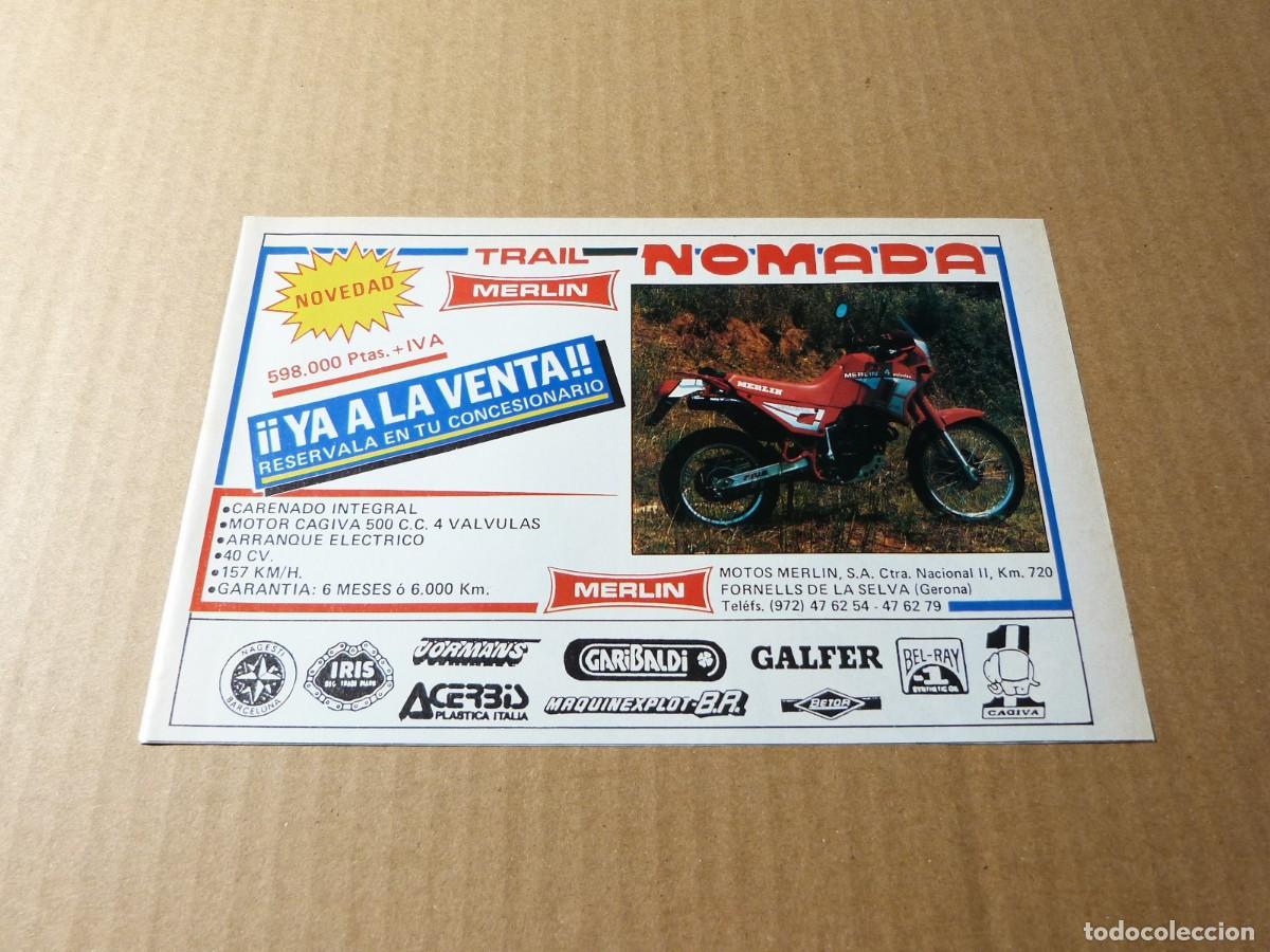 Coches y motocicletas: Anuncio Merlin Nomada 500 4 valvulas - Publicidad de los a&ntilde;os 80