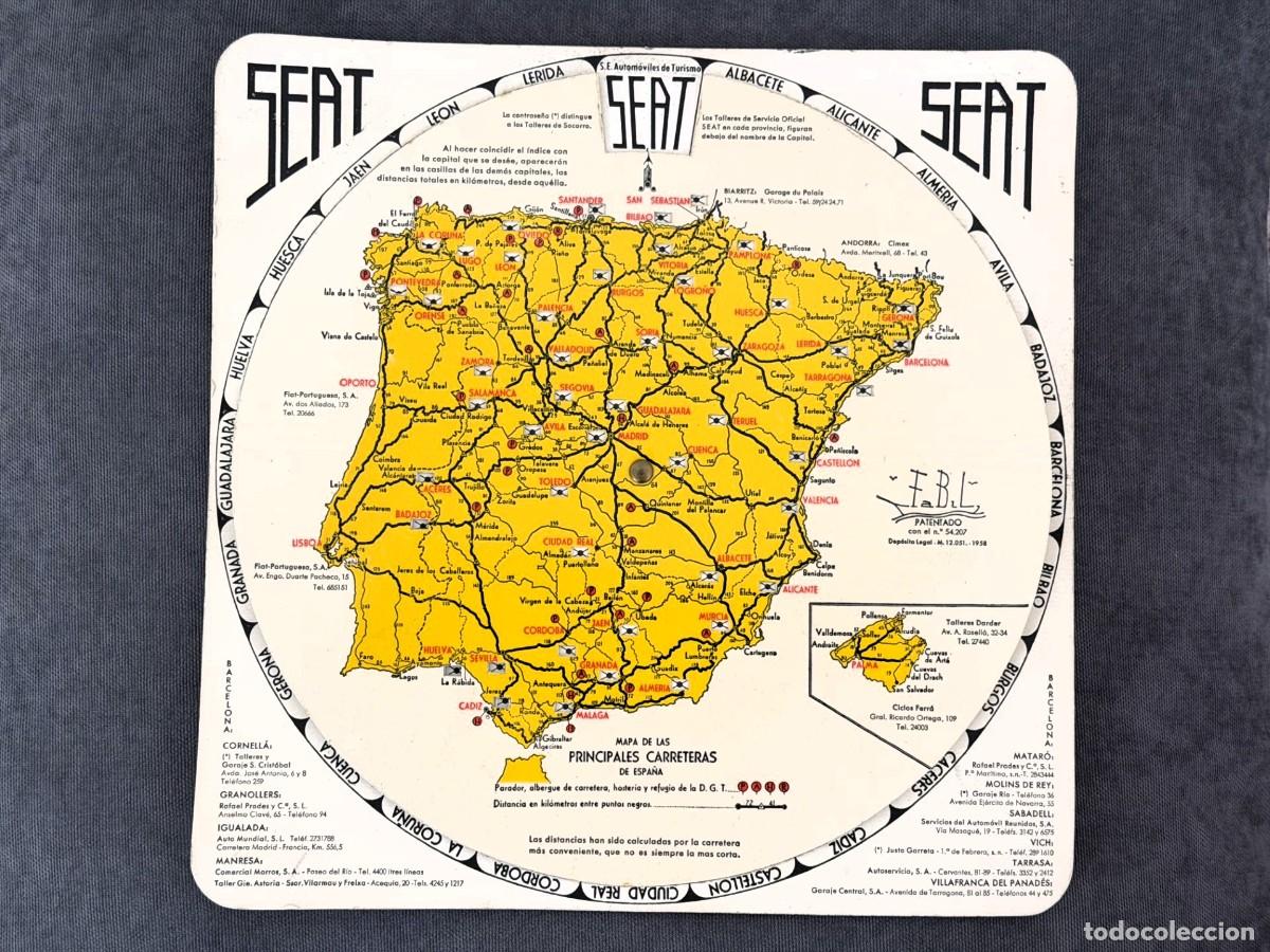 Autos und Motorr&auml;der: SEAT | Mapa de carreteras GIRATORIO (1958)