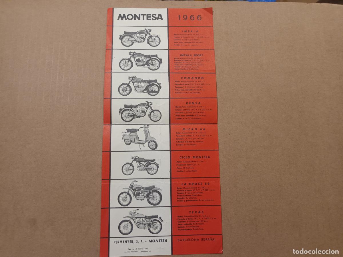 Coches y motocicletas: CATALOGO MOTO MONTESA IMPALA SPORT, COMADO, KENYA, MICRO, TEXAS ETC 1966 PERMANYER S.A