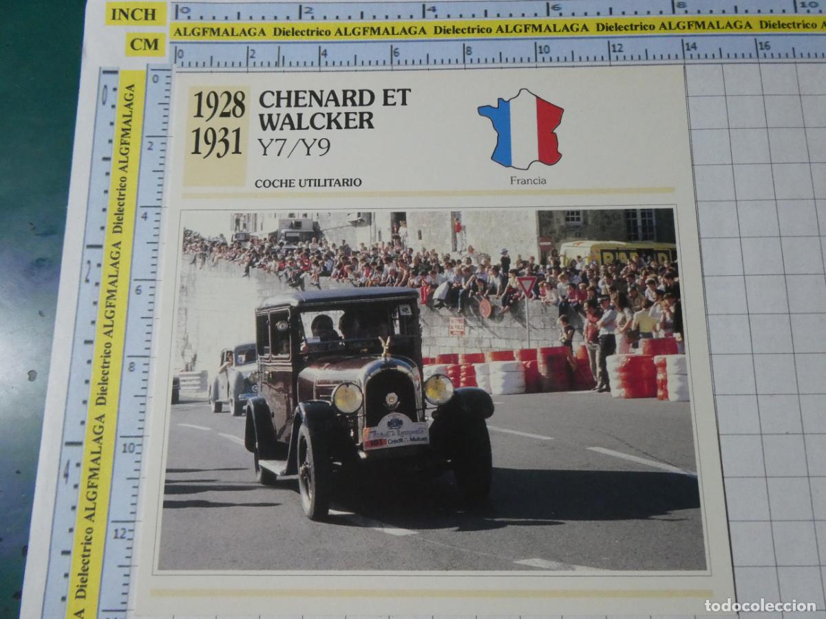 Coches y motocicletas: TARJETA FICHA T&Eacute;CNICA COCHES COLECCI&Oacute;N PLANETA AGOSTINI FRANCIA 1928 CHENARD ET WALCKER 1325