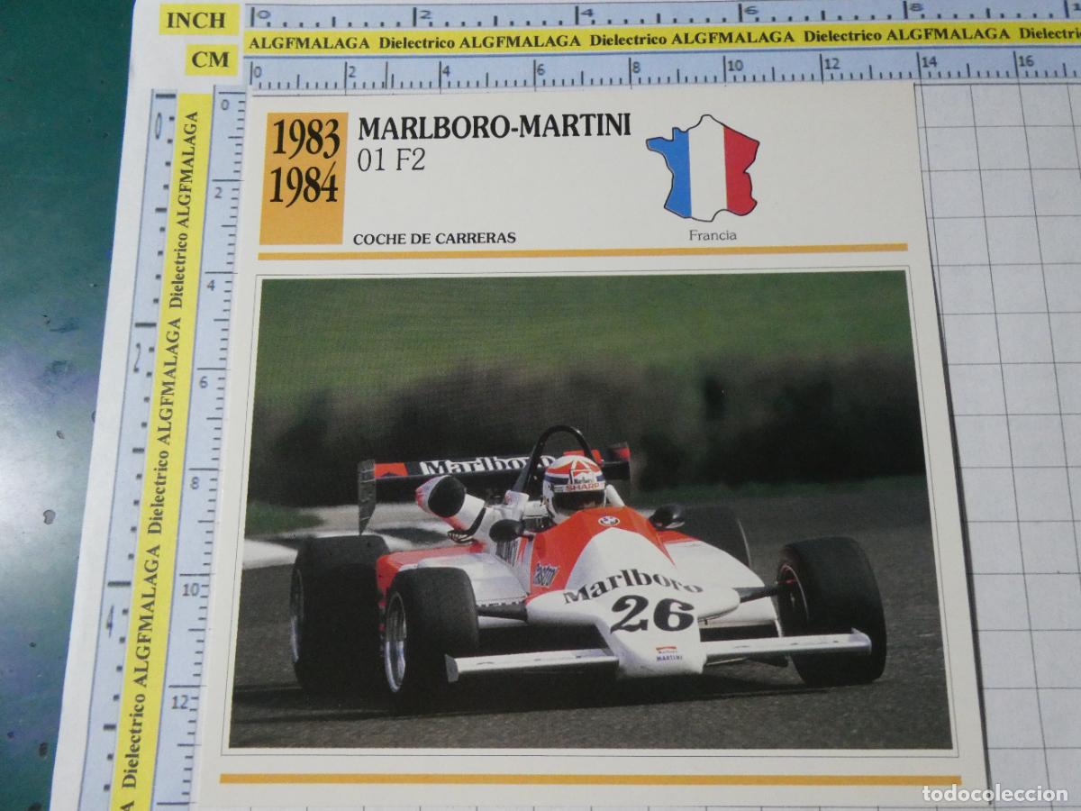 Coches y motocicletas: TARJETA FICHA T&Eacute;CNICA COCHES COLECCI&Oacute;N PLANETA AGOSTINI FRANCIA 1983 MARLBORO MARTINI 01 F2 1327