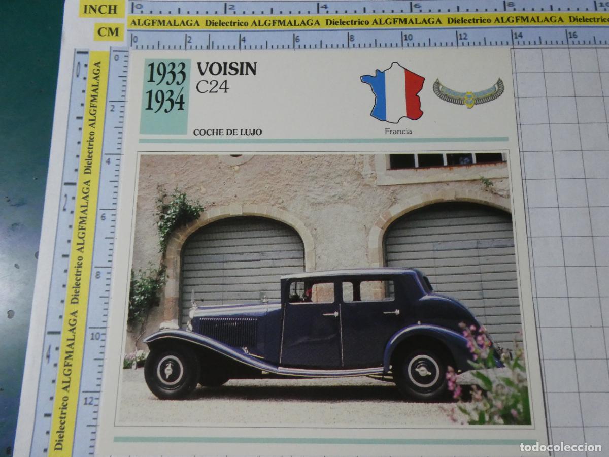 Coches y motocicletas: TARJETA FICHA T&Eacute;CNICA COCHES COLECCI&Oacute;N PLANETA AGOSTINI FRANCIA 1933 VOISIN C24 1330