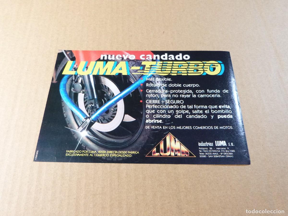 Coches y motocicletas: Anuncio candado para moto LUMA Turbo - Publicidad de los a&ntilde;os 80