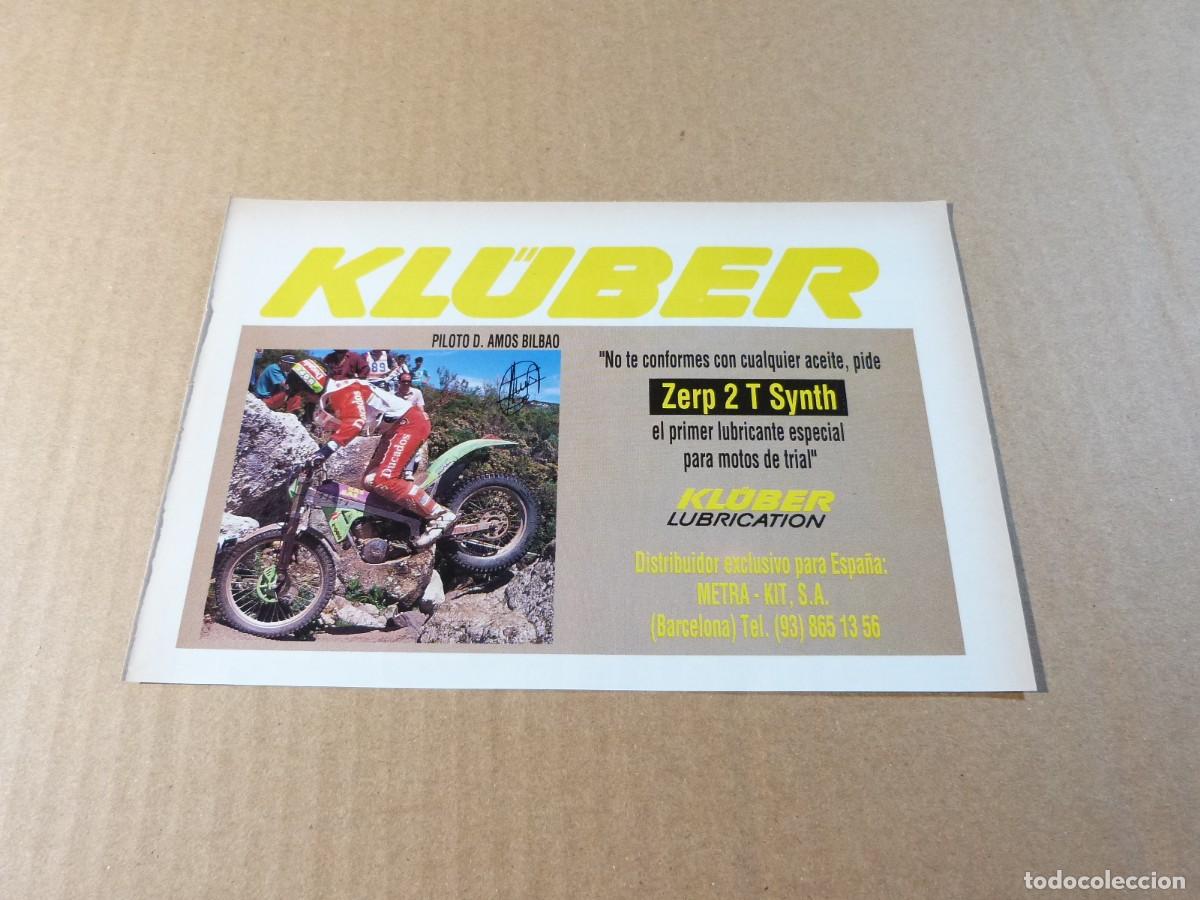 Coches y motocicletas: Anuncio aceite para moto Zerp 2 T Synth KLUBER Lubrication - Publicidad de los a&ntilde;os 80