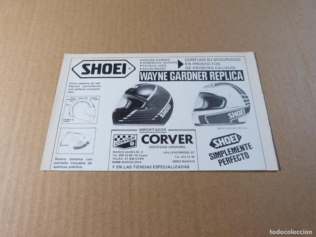 Coches y motocicletas: Anuncio casco SHOEI Wayne Gardner Replica - Publicidad de los a&ntilde;os 80