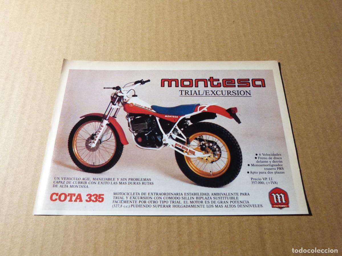 Voitures et Motocyclettes: Anuncio motocicleta Montesa Cota 335 para trial y excursion - Publicidad de los a&ntilde;os 80