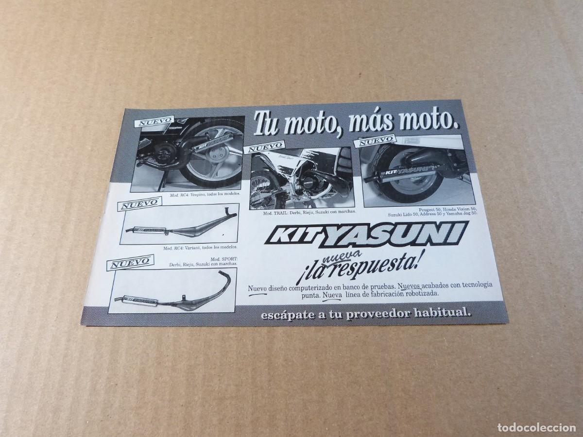 Coches y motocicletas: Anuncio escape moto Kit Yasuni RC4 y Sport - Publicidad de los a&ntilde;os 80