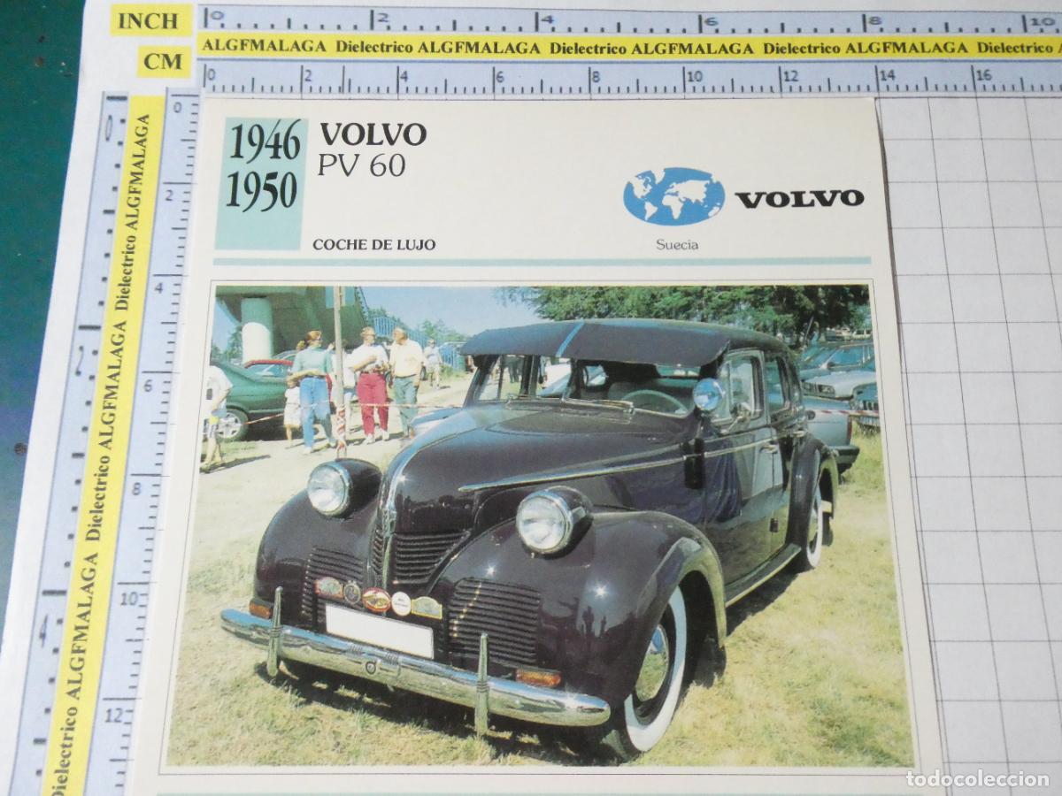 Coches y motocicletas: TARJETA FICHA T&Eacute;CNICA COCHES COLECCI&Oacute;N PLANETA AGOSTINI SUECIA 1946 VOLVO PV 60 1342