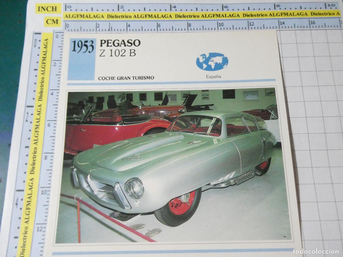 Coches y motocicletas: TARJETA FICHA T&Eacute;CNICA COCHES COLECCI&Oacute;N PLANETA AGOSTINI ESPA&Ntilde;A 1953 PEGASO Z 102 B 1345