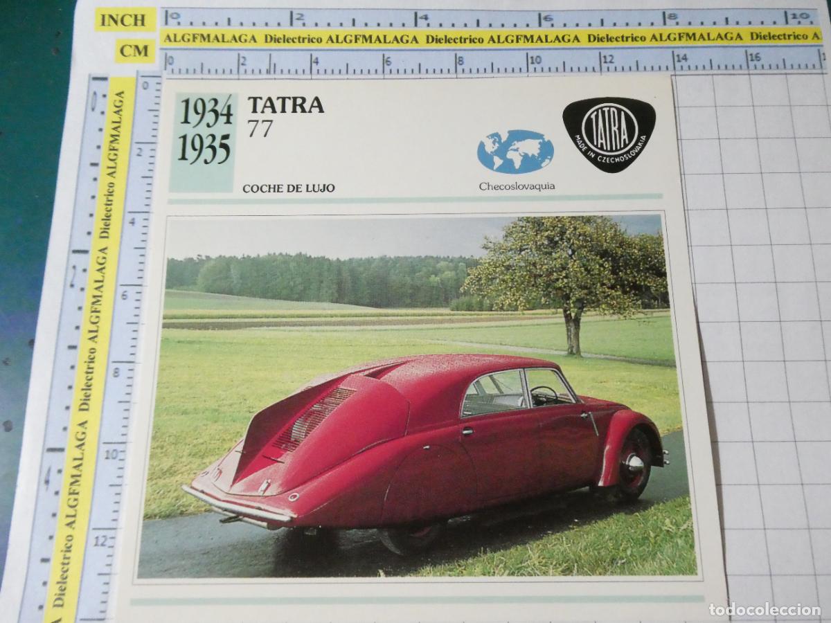Coches y motocicletas: TARJETA FICHA T&Eacute;CNICA COCHES COLECCI&Oacute;N PLANETA AGOSTINI CHECOSLOVAQUIA 1934 TATRA 77 1346