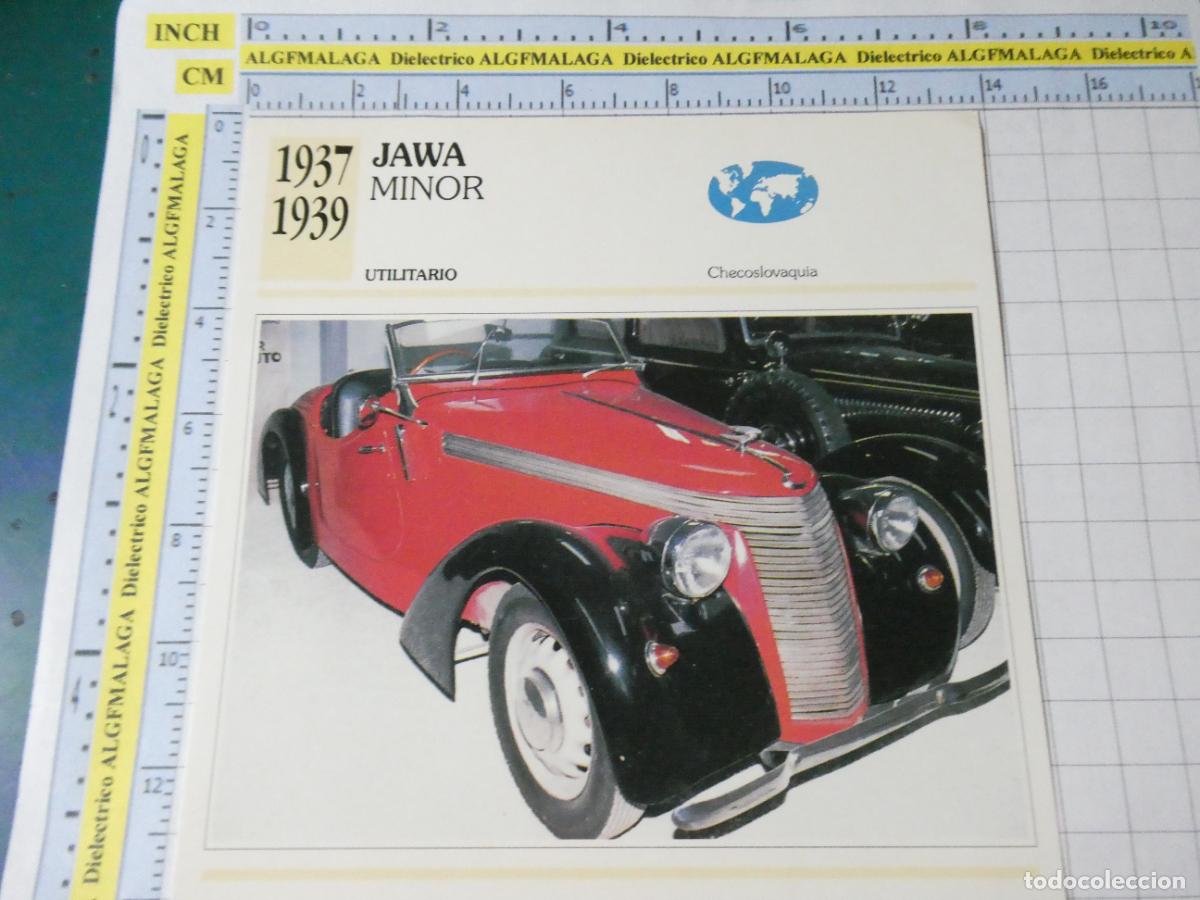 Coches y motocicletas: TARJETA FICHA T&Eacute;CNICA COCHES COLECCI&Oacute;N PLANETA AGOSTINI CHECOSLOVAQUIA 1937 JAWA MINOR 1347