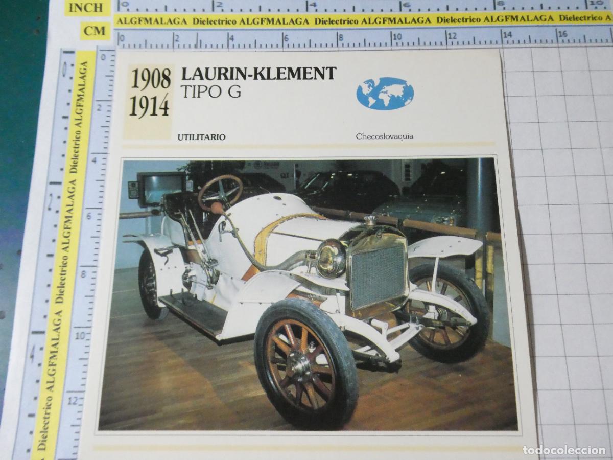Coches y motocicletas: TARJETA FICHA T&Eacute;CNICA COCHES COLECCI&Oacute;N PLANETA AGOSTINI CHECOSLOVAQUIA 1908 LAURIN KLEMENT G 1348
