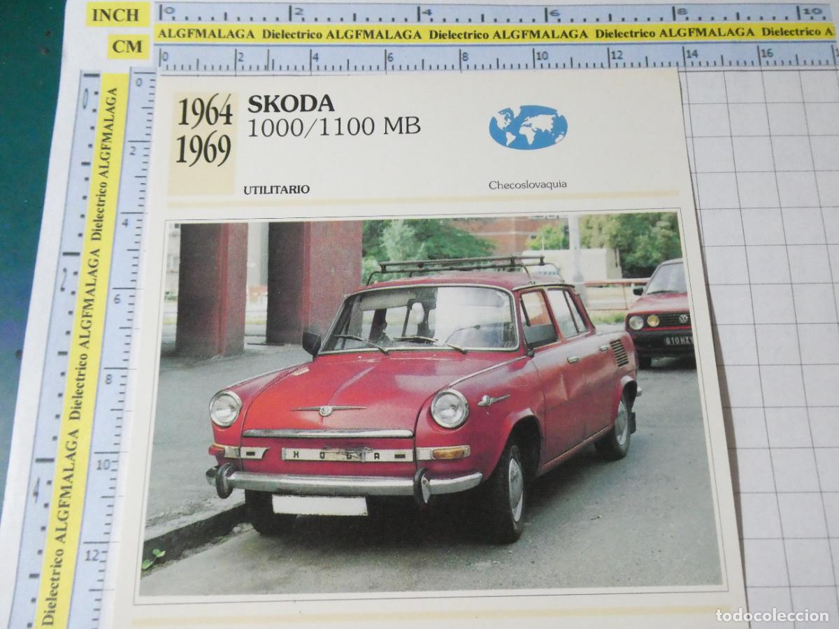 Coches y motocicletas: TARJETA FICHA T&Eacute;CNICA COCHES COLECCI&Oacute;N PLANETA AGOSTINI CHECOSLOVAQUIA 1964 SKODA 1000. 1349