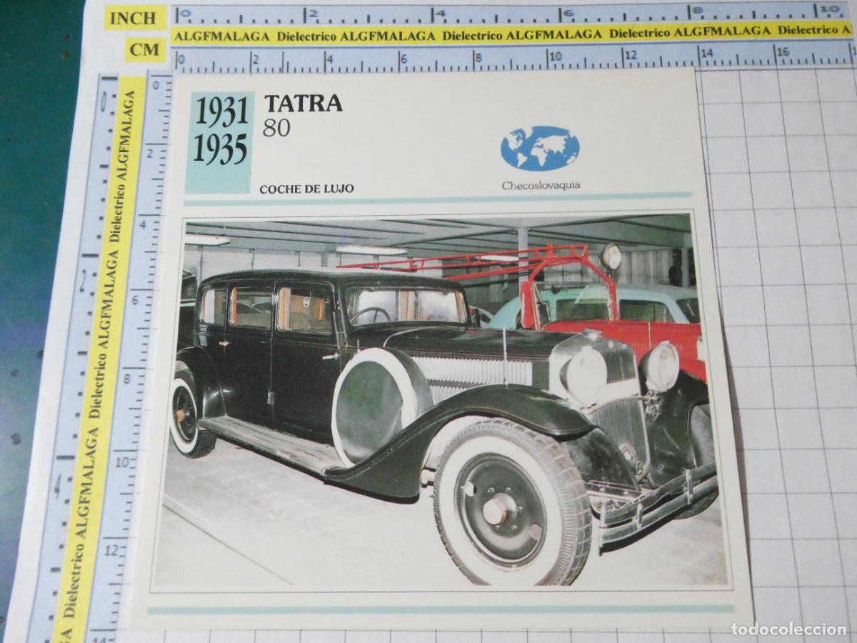 Coches y motocicletas: TARJETA FICHA T&Eacute;CNICA COCHES COLECCI&Oacute;N PLANETA AGOSTINI CHECOSLOVAQUIA 1931 TATRA 80. 1350
