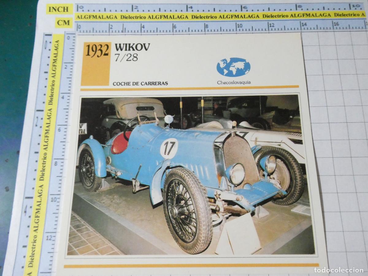Coches y motocicletas: TARJETA FICHA T&Eacute;CNICA COCHES COLECCI&Oacute;N PLANETA AGOSTINI CHECOSLOVAQUIA 1932 WIKOV 7/28. 1351