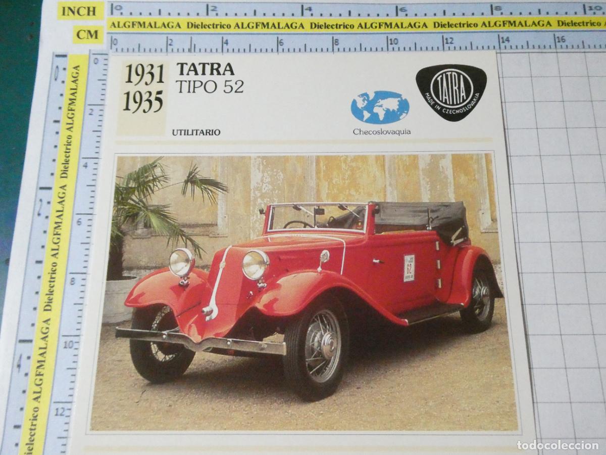 Coches y motocicletas: TARJETA FICHA T&Eacute;CNICA COCHES COLECCI&Oacute;N PLANETA AGOSTINI CHECOSLOVAQUIA 1931 TATRA TIPO 52. 1355
