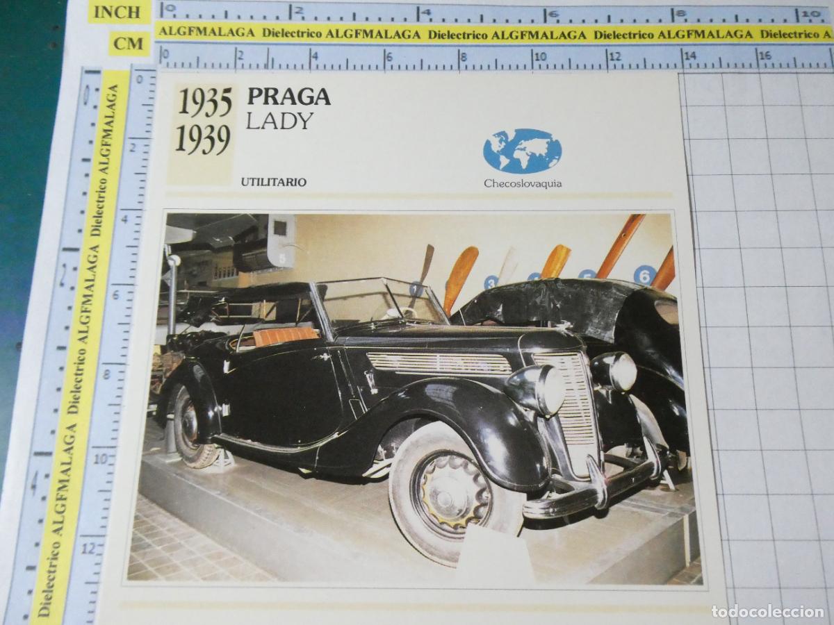 Coches y motocicletas: TARJETA FICHA T&Eacute;CNICA COCHES COLECCI&Oacute;N PLANETA AGOSTINI CHECOSLOVAQUIA 1935 PRAGA LADY. 1356