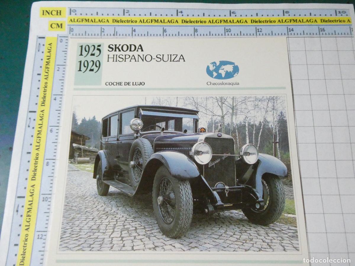 Coches y motocicletas: TARJETA FICHA T&Eacute;CNICA COCHES COLECCI&Oacute;N PLANETA AGOSTINI CHECOSLOVAQUIA 1925 SKODA HISPANO SUIZA 1357
