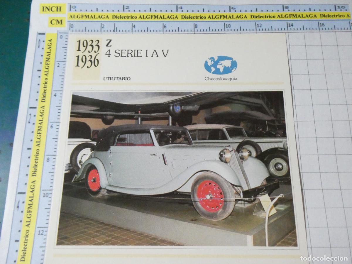 Coches y motocicletas: TARJETA FICHA T&Eacute;CNICA COCHES COLECCI&Oacute;N PLANETA AGOSTINI CHECOSLOVAQUIA 1933 Z 4 SERIE I A V 1358