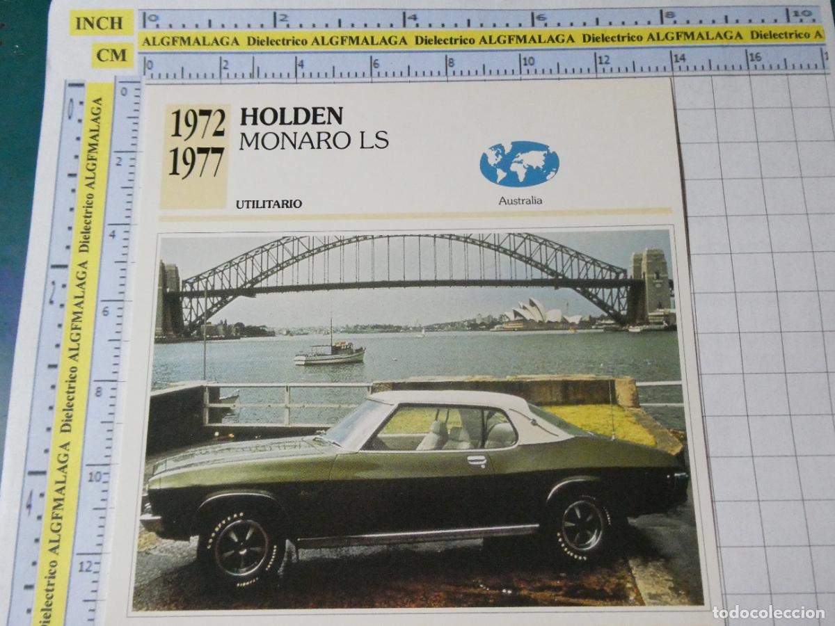 Coches y motocicletas: TARJETA FICHA T&Eacute;CNICA COCHES COLECCI&Oacute;N PLANETA AGOSTINI AUSTRALIA 1972 HOLDEN MONARO LS 1365