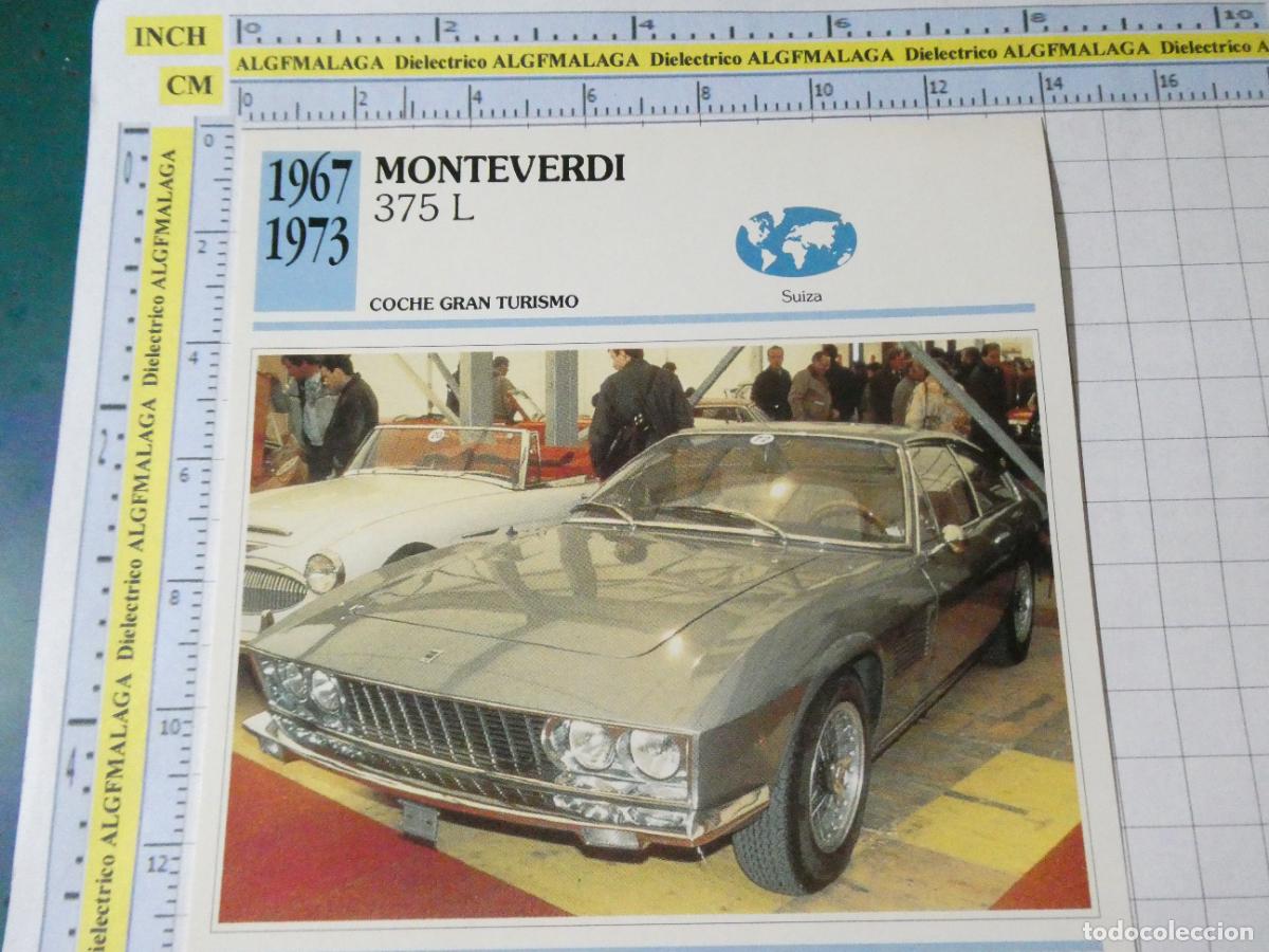 Coches y motocicletas: TARJETA FICHA T&Eacute;CNICA COCHES COLECCI&Oacute;N PLANETA AGOSTINI SUIZA 1967 MONTEVERDI 375 1366
