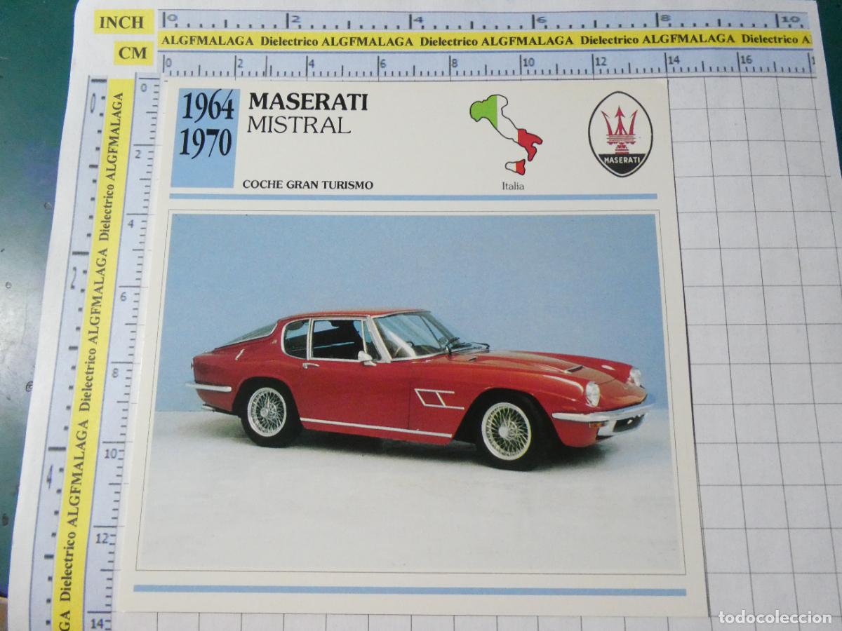 Coches y motocicletas: TARJETA FICHA T&Eacute;CNICA COCHES COLECCI&Oacute;N PLANETA AGOSTINI ITALIA MASERATI MISTRAL 1367