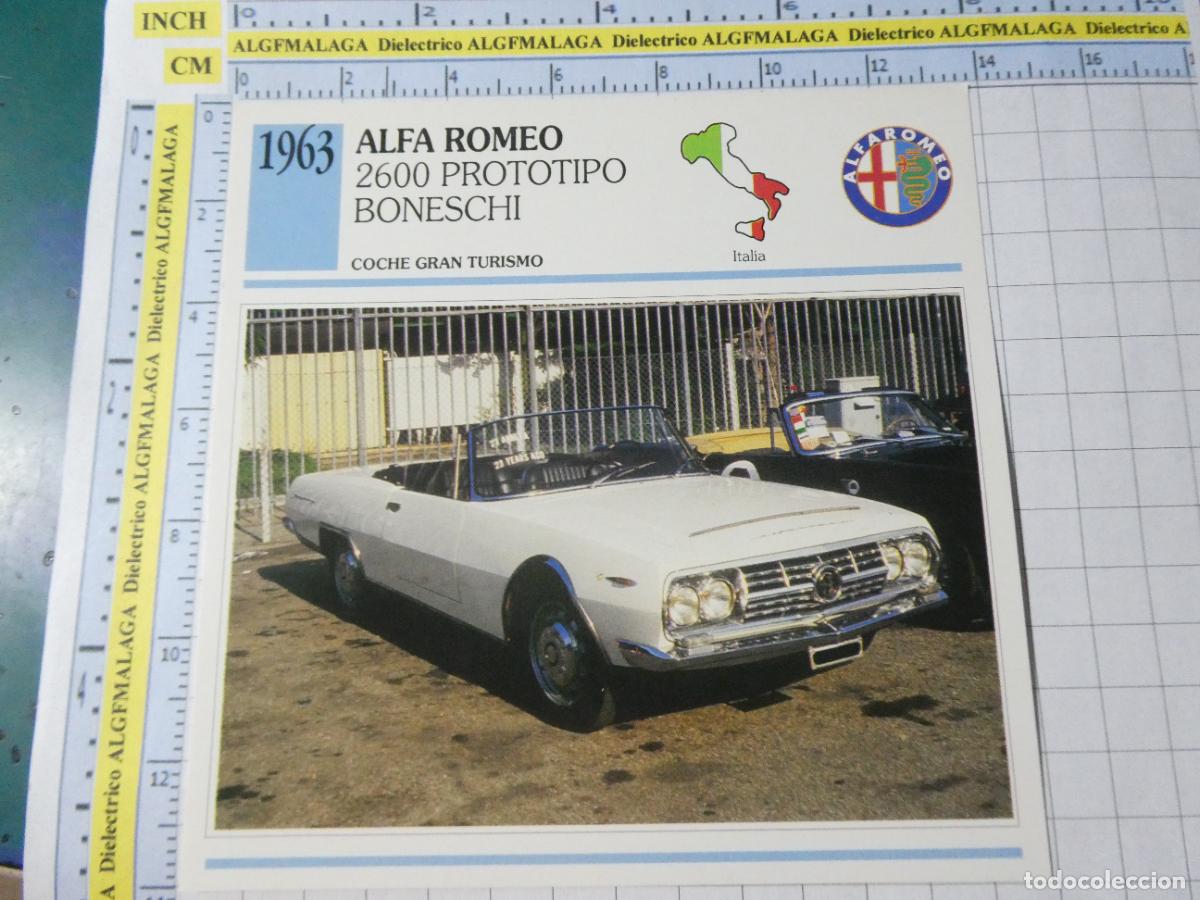 Coches y motocicletas: TARJETA FICHA T&Eacute;CNICA COCHES COLECCI&Oacute;N PLANETA AGOSTINI ITALIA 1963 ALFA ROMEO 2600 1368