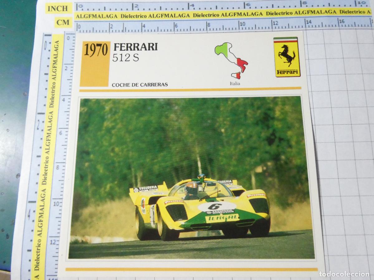 Coches y motocicletas: TARJETA FICHA T&Eacute;CNICA COCHES COLECCI&Oacute;N PLANETA AGOSTINI ITALIA 1970 FERRARI 512 S 1369