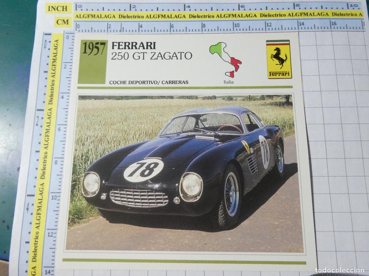 Coches y motocicletas: TARJETA FICHA T&Eacute;CNICA COCHES COLECCI&Oacute;N PLANETA AGOSTINI ITALIA 1957 FERRARI 250 GT ZAGATO 1373